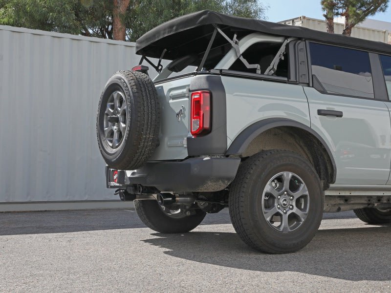 aFe Vulcan 3in 304 SS Axle - Back Exhaust 2021 Ford Bronco L4 - 2.3L (t)/V6 - 2.7L (tt) w/ Black Tips - My Store