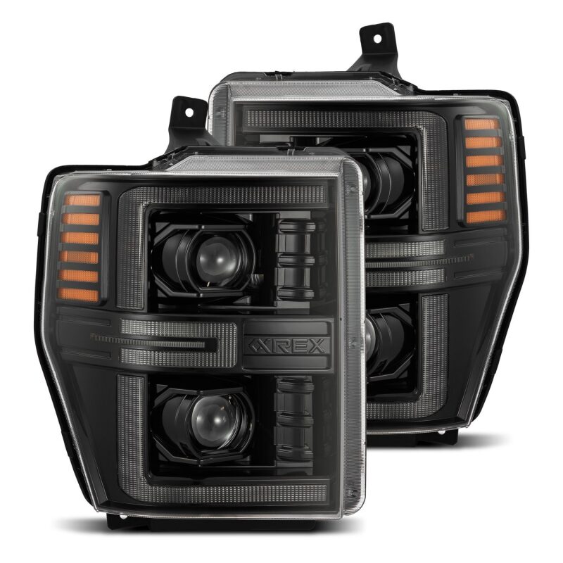 AlphaRex 08 - 10 Ford F250 - 550 LUXX - Series LED Projector Headlights Alpha - Blk w/Activ Light/Seq Signal - My Store