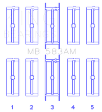 King Engine Bearings Ford 239/256/272/292 (Size .020) Crankshaft Main Bearing Set - My Store