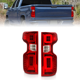 compare product ANZO 19-21 Chevy Silverado Full LED Taillights Chrome Housing Red/Clear Lens G2 (w/C light Bars)