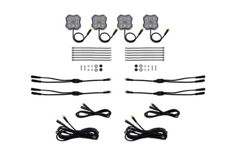 compare product Diode Dynamics Rock Light - Red/White - M8 Add-On 4-Pack