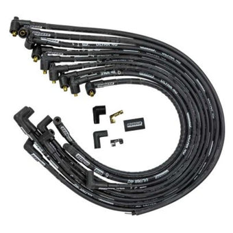 compare product Moroso Chevrolet Small Block Ignition Wire Set - Ultra 40 - Sleeved - Non-HEI - 90 Degree - Black