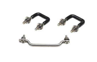 compare product Kentrol 87-95 Jeep Wrangler YJ Windshield Tie Down Kit - Polished Silver