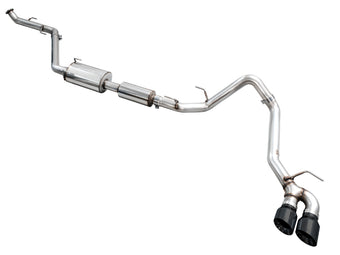 compare product AWE Tuning Exhaust for 4th Gen Toyota Tacoma Dual Diamond Black Tips