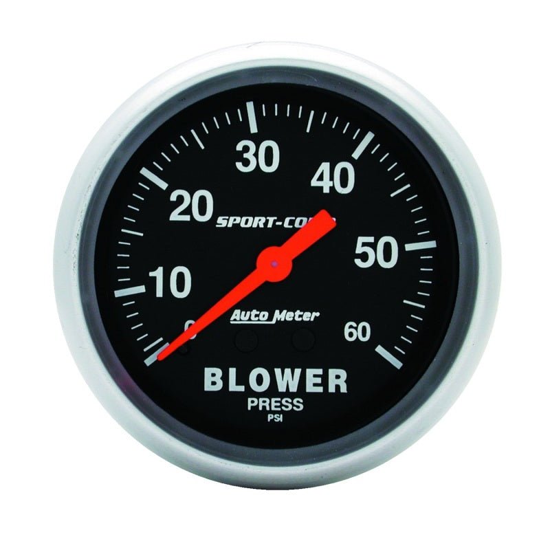 Autometer Sport Comp Mechanical 2 5/8in 60 psi Blower Pressure Gauge - My Store