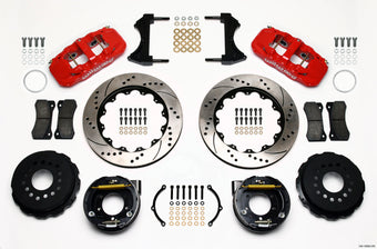 compare product Wilwood AERO4 Rear P-Brake Kit 14.00in Drill Red 2005-2014 Mustang
