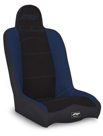 compare product PRP Daily Driver High Back Suspension Seat (Two Neck Slots) - Black / Blue