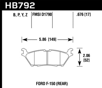 compare product Hawk 15 Ford F-150 Performance Ceramic Street Rear Brake Pads
