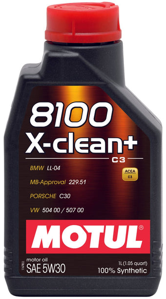 compare product Motul 1L Synthetic Engine Oil 8100 5W30 X-CLEAN - LL04- MB 229.51- 504.00-507.00