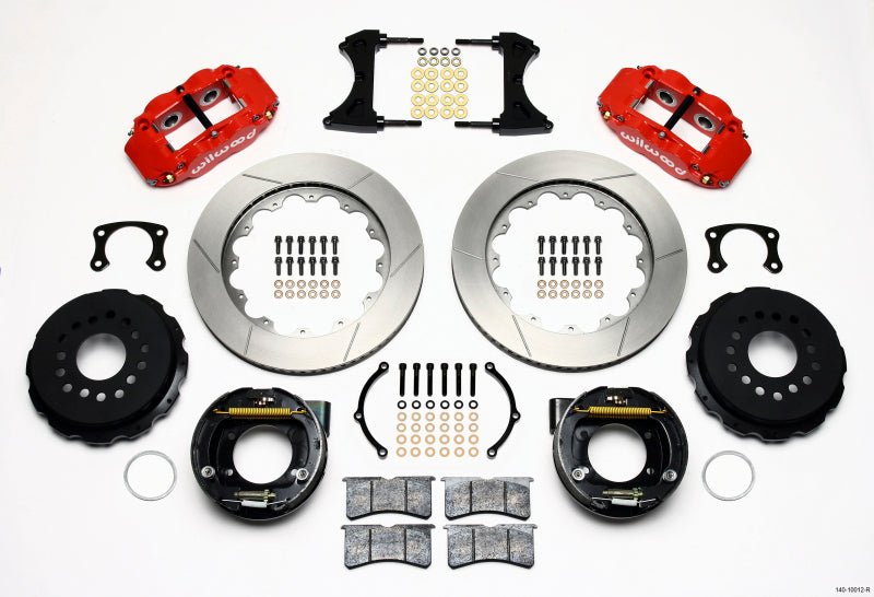 Wilwood Narrow Superlite 4R Rear P - Brk Kit 14.00in Red New Big Ford 2.50in Offset - My Store