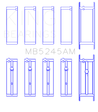 compare product King 91-04 Nissan 146CI/2.4L KA24DE L4 / 89-97 146CI/2.4L KA24E L4  (Size +0.5) Main Bearing Set