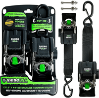 Rhino USA Retractable Transom Straps (2 Pack - Stainless) - My Store
