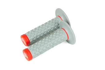 compare product Renthal Soft/Firm MX Dual Compound Grips Tapered 1/2 Waffle - Gray/Red