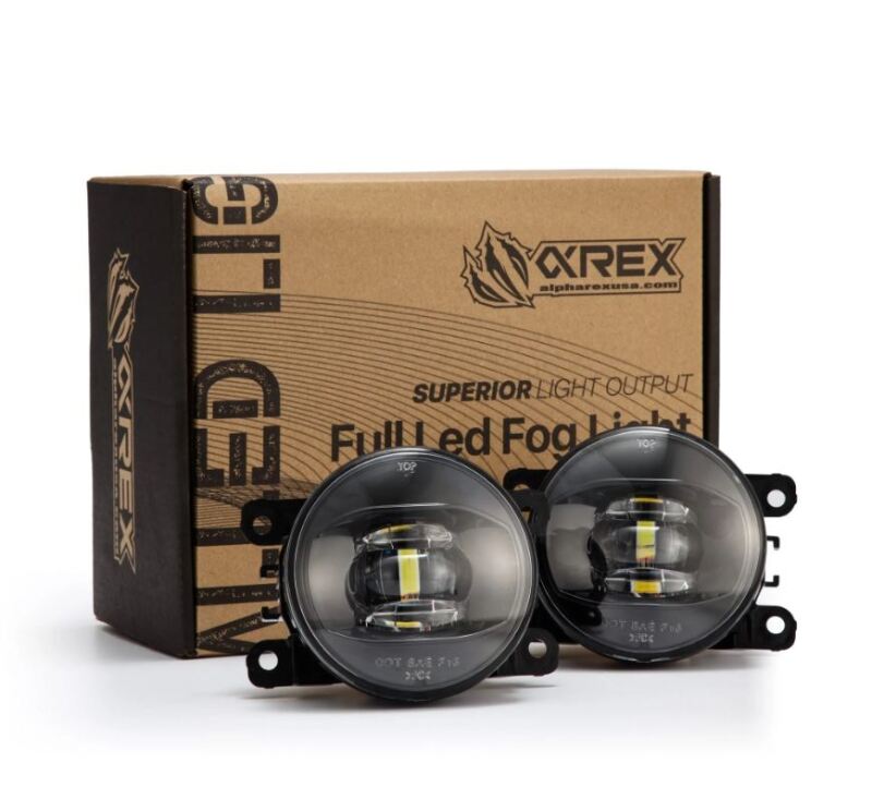 AlphaRex Universal Acura/Ford/Honda/Subaru/Nissan DoubleTap Dual Color LED Proj Fog Lights - Wt/Ambr - My Store