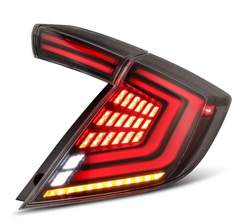 AlphaRex 16 - 21 Honda Civic Hatchback/ Type - R FK8 Nova - Series LED Tail Lights (Pair) - Alpha Black - My Store