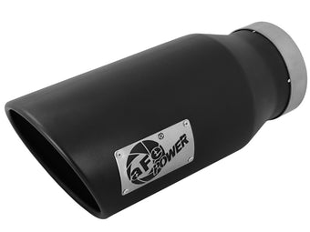 compare product aFe POWER MACH Force-Xp 5in 304 Stainless Steel Exhaust Tip 5In x 7Out x15Lin Bolt-On Right-Blk