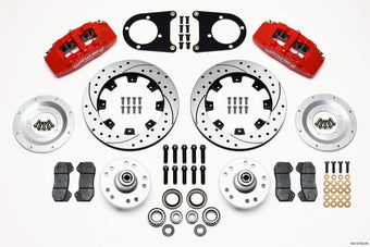 compare product Wilwood Dynapro 6 Front Hub Kit 12.19in Drilled Red 37-48 Ford Psgr. Car Spindle