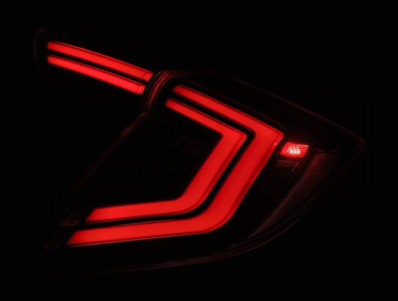 AlphaRex 16 - 21 Honda Civic Hatchback/ Type - R FK8 Nova - Series LED Tail Lights (Pair) - Alpha Black - My Store