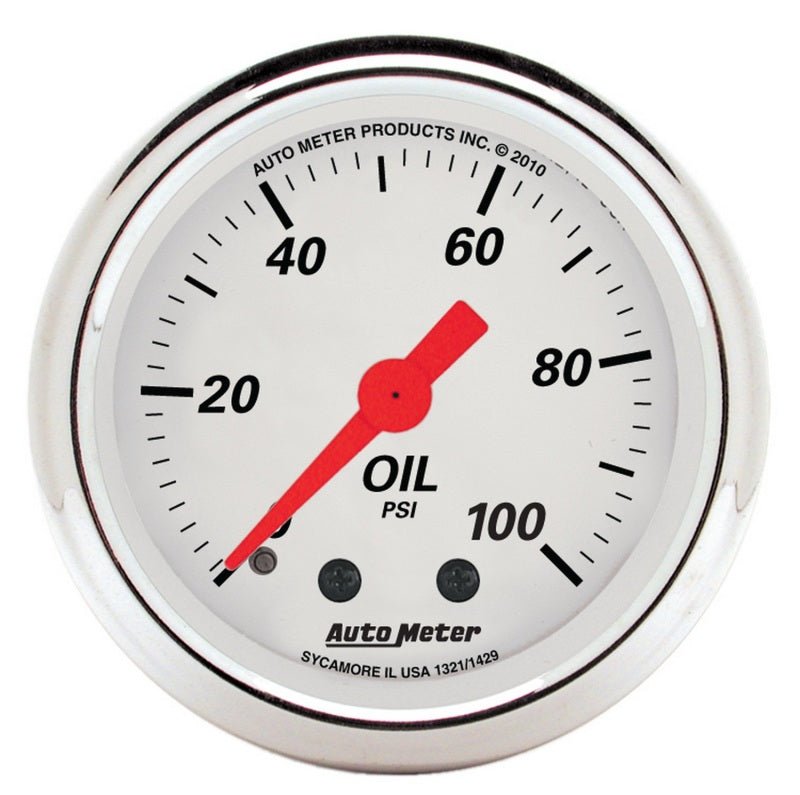 AutoMeter Gauge Kit 5 Pc. 3 - 1/8in. & 2 - 1/16in. Mech. Speedo. Wtmp & Oilp Arctic Wht - My Store