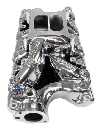 compare product Edelbrock Ford Small-Block 289-302-347 RPM Air-Gap Intake Manifold - Chrome Plasma Finish