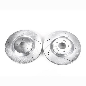 compare product Power Stop 2008 Mitsubishi Lancer Front Evolution Drilled & Slotted Rotors - Pair
