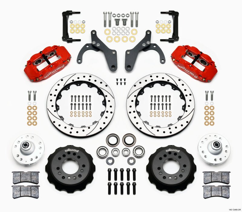Wilwood Narrow Superlite 6R Front Hub Kit 12.88in Drill Red 59 - 64 Chevy Impala / 63 - 64 Corvette - My Store