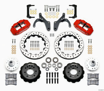 compare product Wilwood Narrow Superlite 6R Front Hub Kit 12.88in Drill Red 59-64 Chevy Impala / 63-64 Corvette
