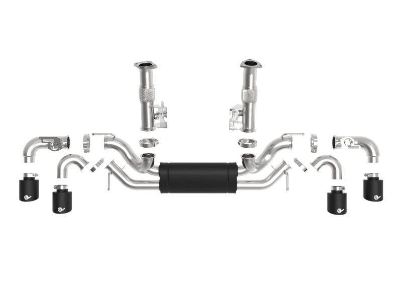 aFe MACH Force - Xp 3in to 2 - 1/2in 304SS Cat - Back 2020 Chevy Corvette (C8) 6.2L - Black Tip - My Store