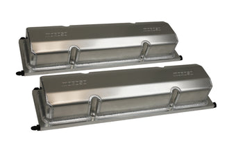 compare product Moroso Chevrolet Small Block (w/13 to 23 Degree Standard Heads) Valve Cover w/Oilers - Alum - Pair