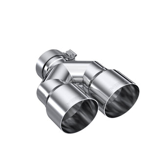 compare product MBRP 3in ID / Dual 4in OD Out Staggered L 9.37in / R 9.87in Single Wall T304 SS Univ Exhaust Tip