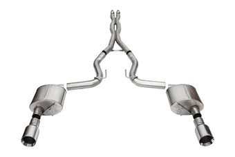 compare product Corsa 24+ Ford Mustang GT Xtreme CatBack Exhaust Sys 3.0in Dual Rear Exit w/4.5in Straight Cut Tips