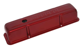 compare product Moroso Chevrolet Small Block Valve Cover - Red Powder Coat - Single