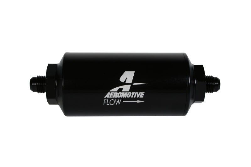 Aeromotive In - Line Filter - (AN - 6 Male) 10 Micron Fabric Element Bright Dip Black Finish - My Store