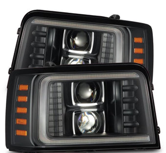 compare product AlphaRex 92-96 Ford F-Series/Bronco PRO-Series Proj Headlight Blk w/Seq. Sig & DRL