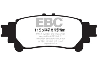 compare product EBC 10+ Lexus RX350 3.5 (Japan) Greenstuff Rear Brake Pads