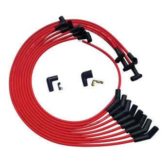 compare product Moroso SBC Under Header 135 Deg Plug HEI Ultra Spark Plug Wire Set - Red