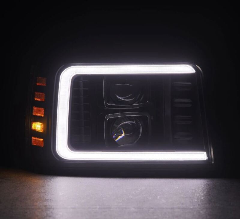 AlphaRex 92 - 96 Ford F - Series/Bronco LUXX - Series Proj Headlights Blk w/Actv Light SeqSig & SBDRL - My Store