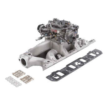 compare product Edelbrock Manifold And Carb Kit Performer RPM Air-Gap Small Block Ford 289-302 Natural Finish
