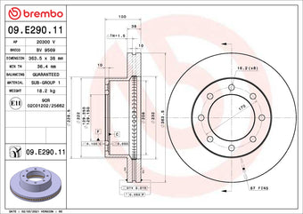 compare product Brembo OE 18-22 Ford F-250 Super Duty/13-15 F-350 Super Duty UV Coated Brake Disc - Front