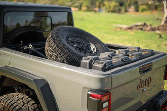 compare product DV8 Offroad 2020+ Jeep Gladiator JT Adjustable In-Bed Tire Carrier