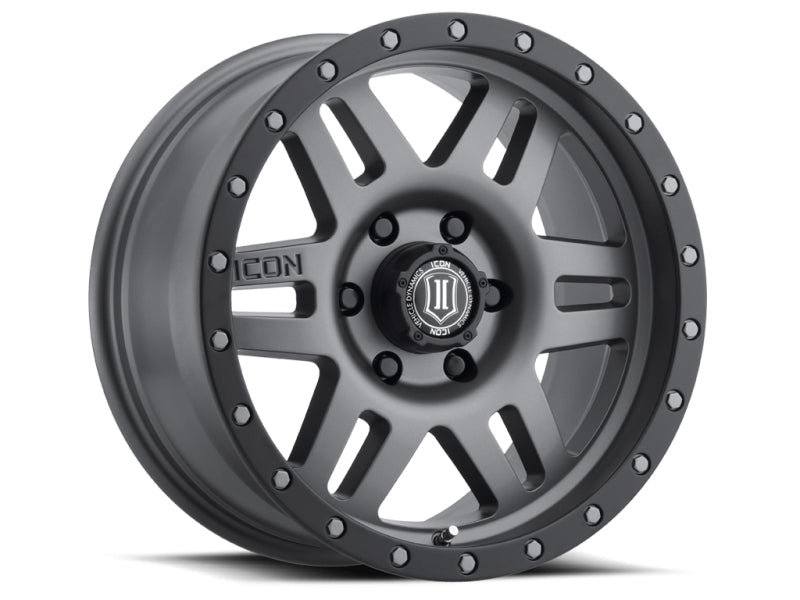 ICON Six Speed 17x8.5 6x5.5 0mm Offset 4.75in BS 108mm Bore Titanium Wheel - My Store