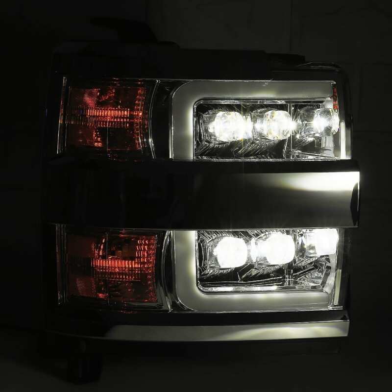 AlphaRex 15 - 18 Chevy 2500HD NOVA LED Proj Headlights Plank Style Black w/Activ Light/Seq Signal/DRL - My Store