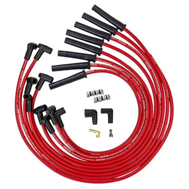 Moroso GM BBC 366 - 454 HEI - Style w/o Coil In Cap Ultra 40 8.5mm Multi - Angle Spark Plug Wire Set - Red - My Store