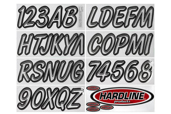 compare product Hardline Boat Lettering Registration Kit 3 in. - 400 Silver/Black