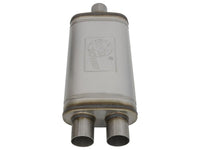 aFe MACHForce XP SS Muffler 2.5in Center Inlet / 2.5in Dual Outlets 18in L x 9in W x 4in H Body - My Store