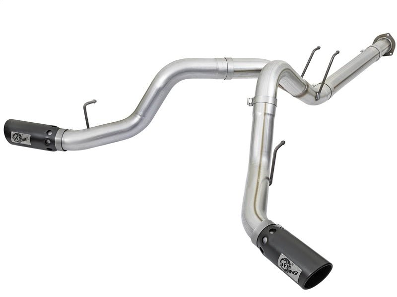 aFe ATLAS 4in DPF - Back Alum Steel Exhaust System w/Black Tip 2017 Ford Diesel Trucks V8 - 6.7L (td) - My Store
