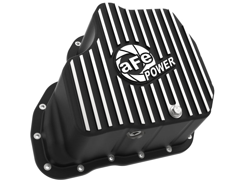 aFe POWER GM Diesel Trucks 01 - 10 V8 - 6.6L (td) Pro Series Engine Oil Pan Black w/ Machined Fins - My Store