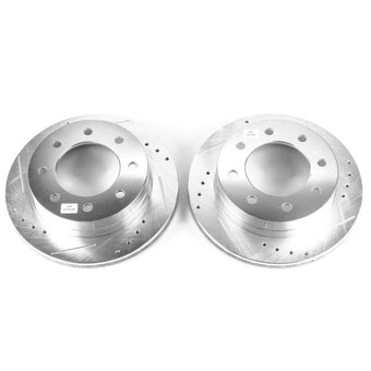 compare product Power Stop 2003 Chevrolet Silverado 1500 HD Rear Evolution Drilled & Slotted Rotors - Pair