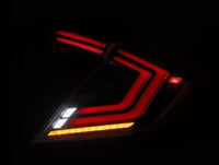 AlphaRex 16 - 21 Honda Civic Hatchback/ Type - R FK8 Nova - Series LED Tail Lights (Pair) - Alpha Black - My Store