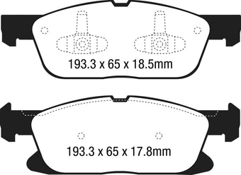 compare product EBC 15+ Ford Edge 2.0 Turbo FWD Ultimax2 Front Brake Pads